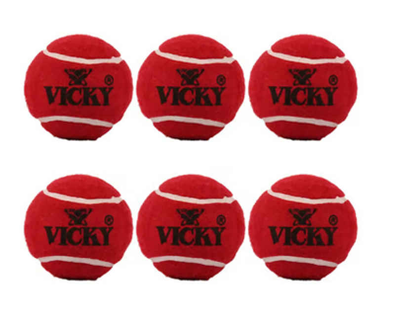 Vicky Heavyweight Rubber Cricket Ball | Red | Durable and Reliable