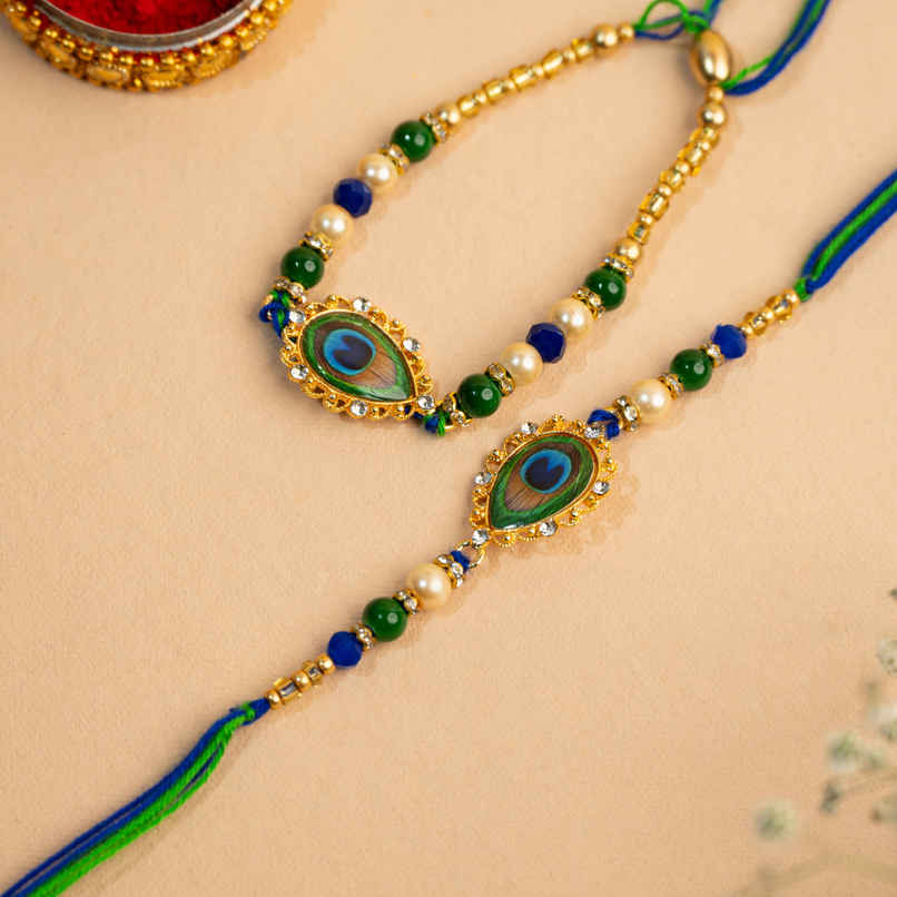 Bhaiya Bhabhi Rakhi | Peacock | AZ-76 | Avyaan Rakhi