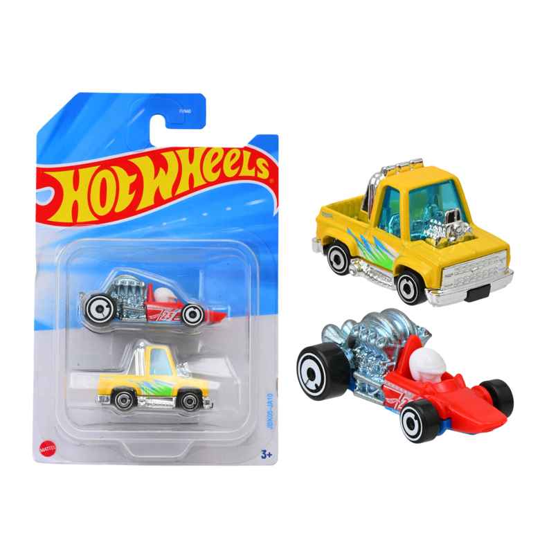 Hot Wheels 2-Car Pack of 1:64 Scale VehiclesTheme-JBK05 Hot Wheels 2-Car Pack of 1:64 Scale VehiclesTheme-JBK05