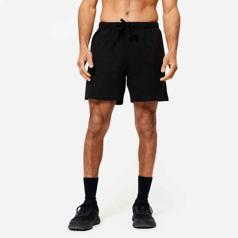 Decathlon Domyos Men's Cotton Gym Shorts | Black | M Decathlon Domyos Men's Cotton Gym Shorts | Black | M