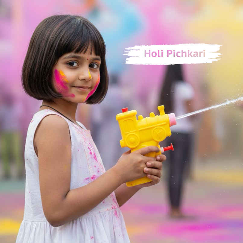 Train Toy Gun Pichkari Yellow | Tota Train Toy Gun Pichkari Yellow | Tota