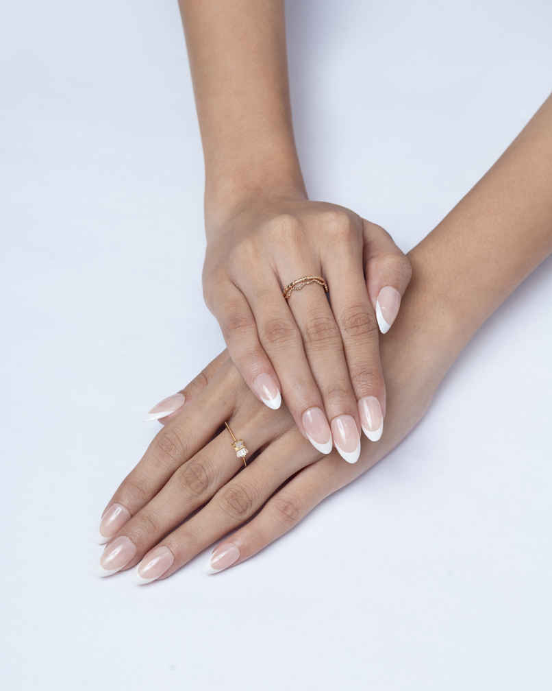 Pep Nails Buttercream Medium Almond French Tips Nude Reusable Press On Nails 30 Nail Tips
