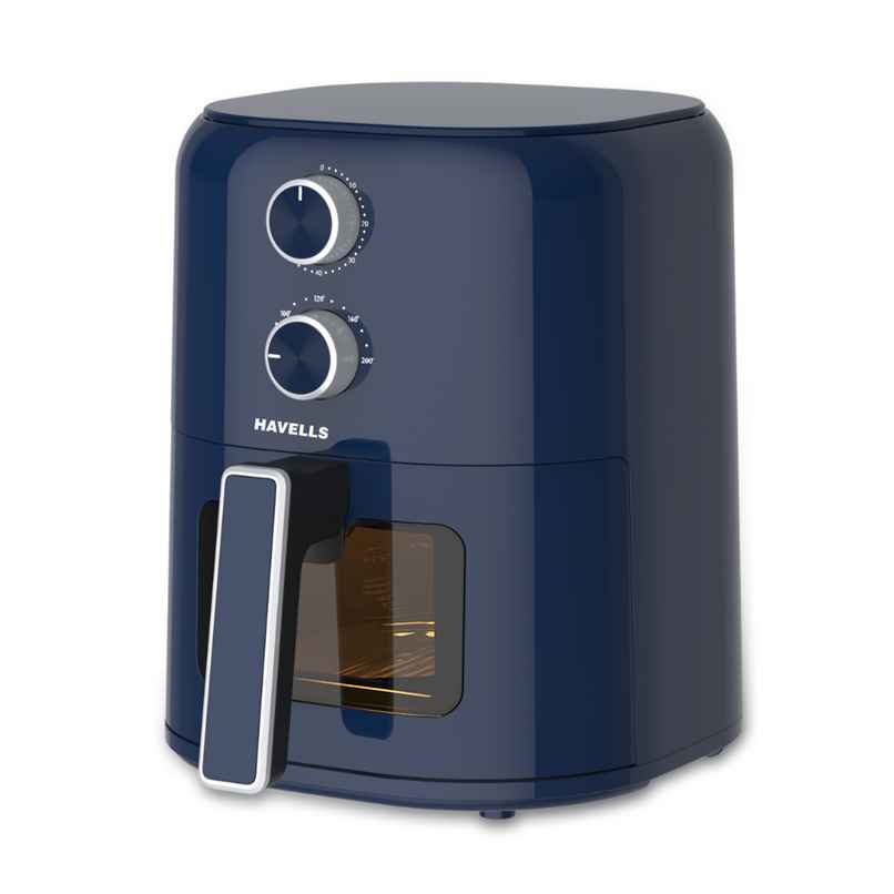 Havells Prolife Brio Air Fryer 4.2 L | Non-Stick Silicon Coated Basket | Blue