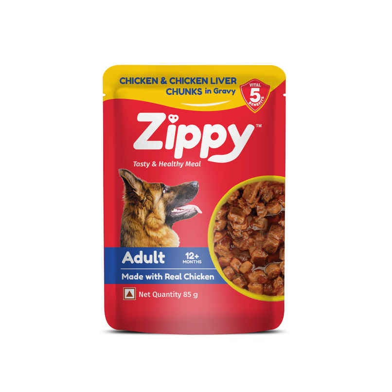 ZIPPY Adult Dog Food Chicken and Liver Chunks in Gravy ZIPPY Adult Dog Food Chicken and Liver Chunks in Gravy