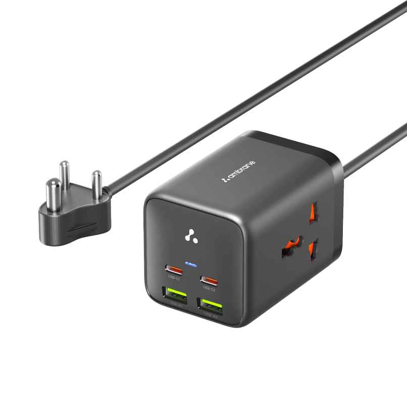 Ambrane 6-in-1 Power Hub Charger 65W Fast Charging | 6 Port Portable Charging Station Ambrane 6-in-1 Power Hub Charger 65W Fast Charging | 6 Port Portable Charging Station