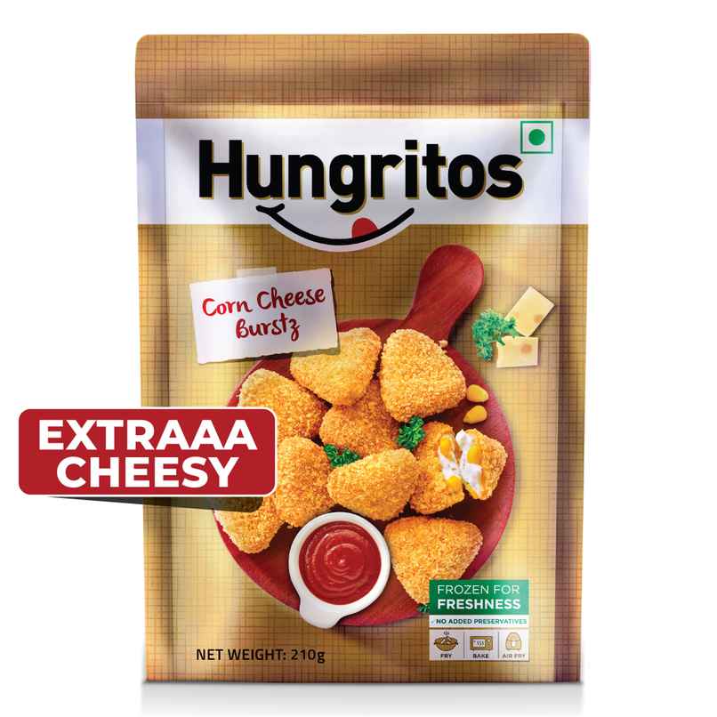 Hungritos Corn Cheese Burstz | Frozen Snack