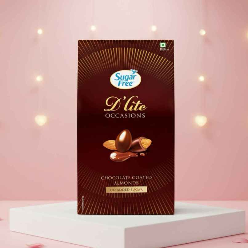 Sugar Free D'Lite Chocolate Coated Almonds Festive Celebration Gift Box