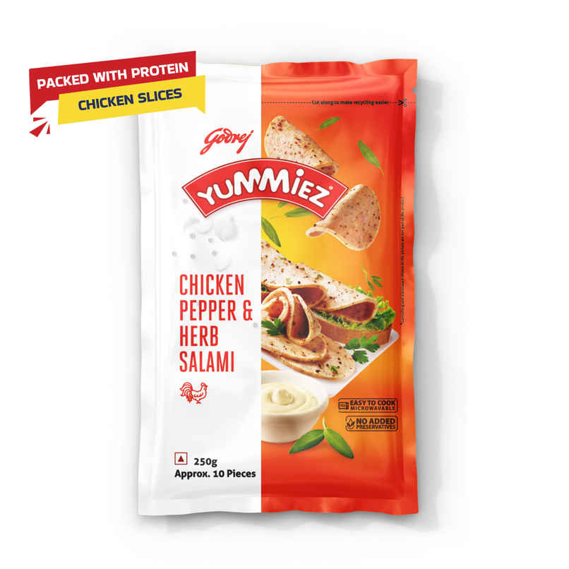 Godrej Yummiez Chicken Pepper & Herb Salami