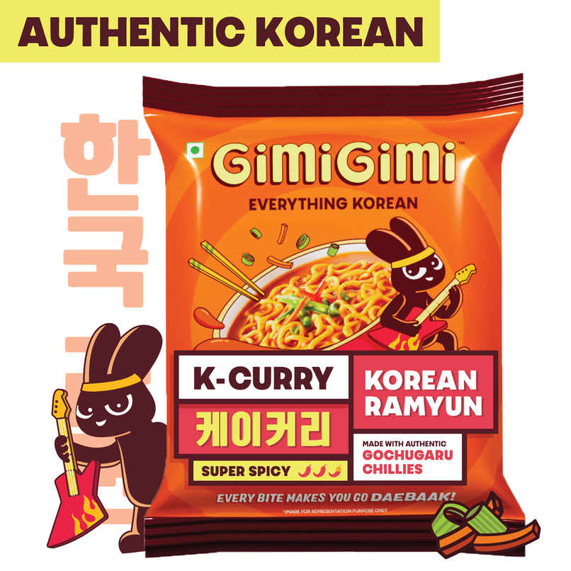 Gimi Gimi - K Curry - Veg Korean Ramen Noodles Gimi Gimi - K Curry - Veg Korean Ramen Noodles