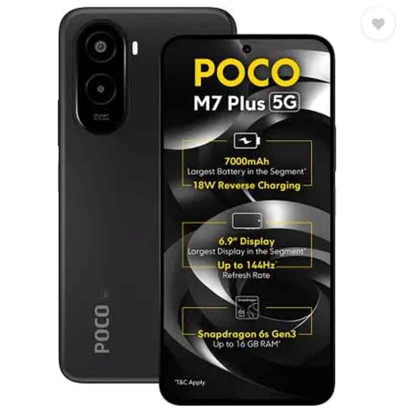 Poco M7 Plus | 4GB RAM | 128GB Storage | Black