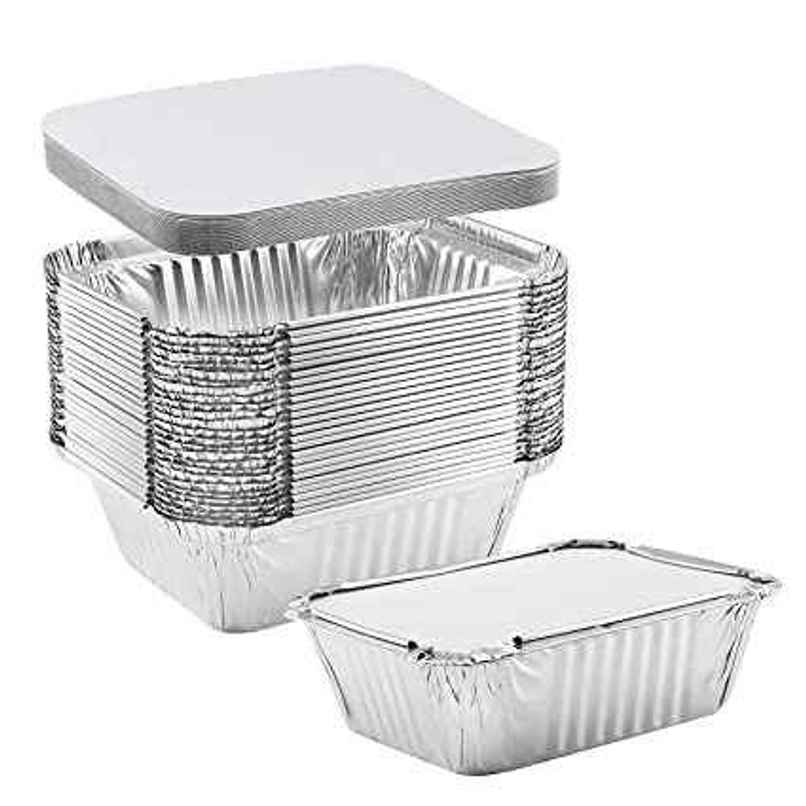 Disposable Aluminium Container With Lid | Pack Of 25 | 250 ml | Tempware Disposable Aluminium Container With Lid | Pack Of 25 | 250 ml | Tempware