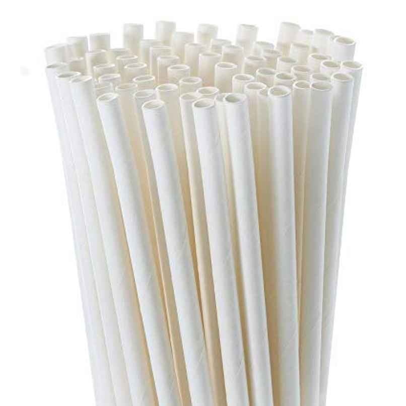 Tempware Disposable White Straw Pack Of 50 (8*10)