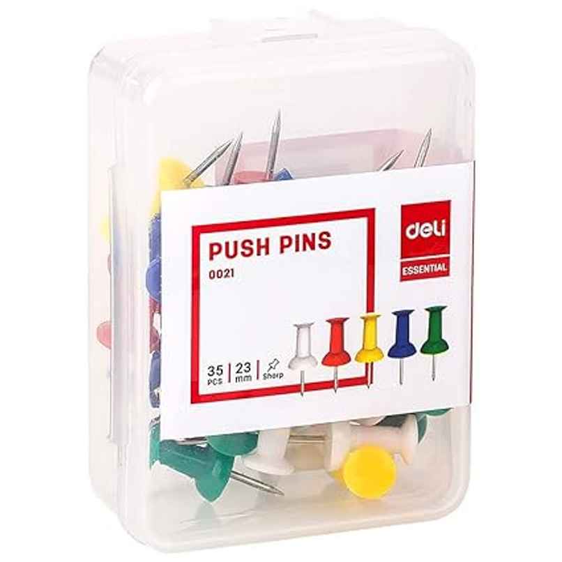 Deli Color Push Pins, 23 mm Assorted Pins