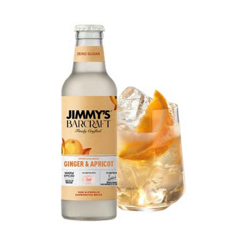Jimmy's Barcraft Zero Sugar Sparkling Drink Mixer | Ginger & Apricot