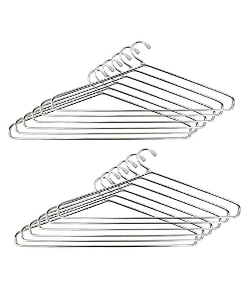Jatin Plastic Ss Cloth Hangers | Set Of 6 | 1 Pcs