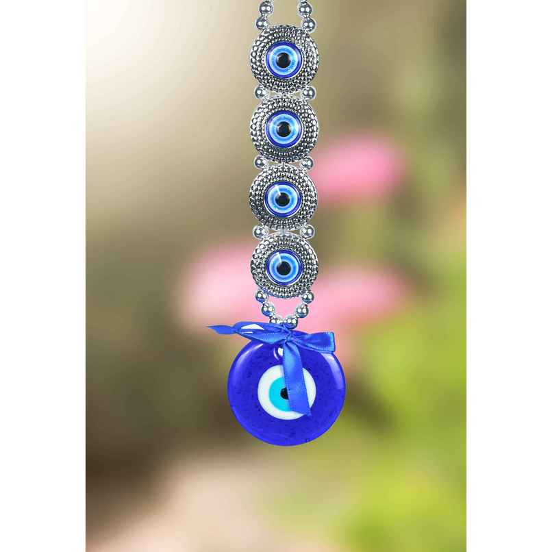 HINDCRAFT Evil Eye Wall Hanging Spiritual Good Luck Charm and Protection Decor for Home and Office HINDCRAFT Evil Eye Wall Hanging Spiritual Good Luck Charm and Protection Decor for Home and Office