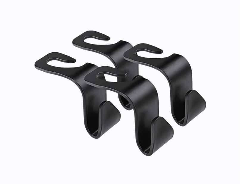 Motorzee Car Seat Headrest Hook Hanger Storage Organizer Universal Vehicle Car S Type | Black