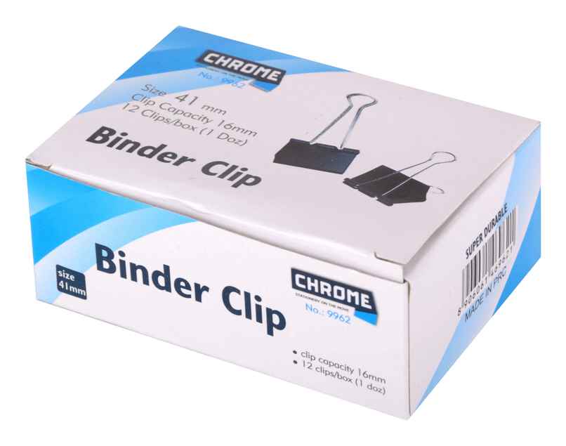 Chrome 41Mm Black Binder Clip