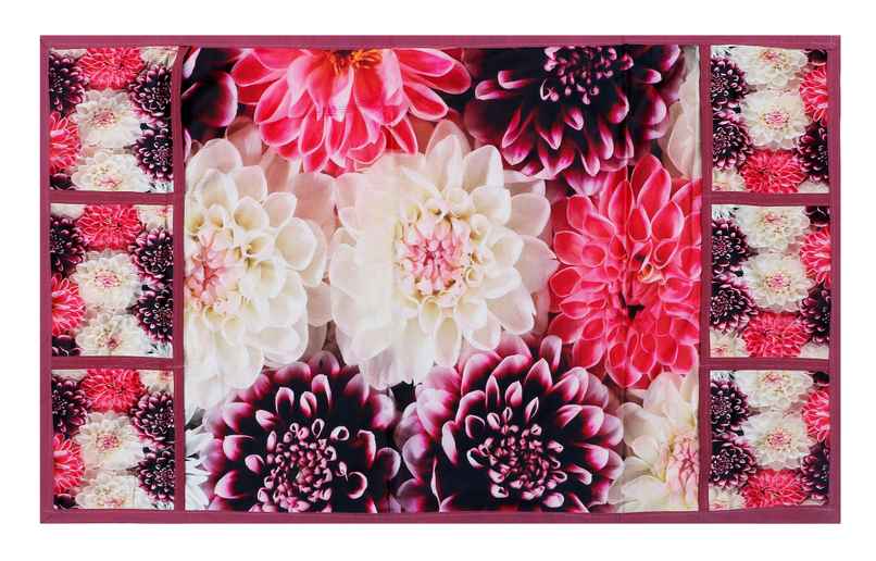 Homeharmony Printed Floral Design Fridge Cover With Six Side Pockets