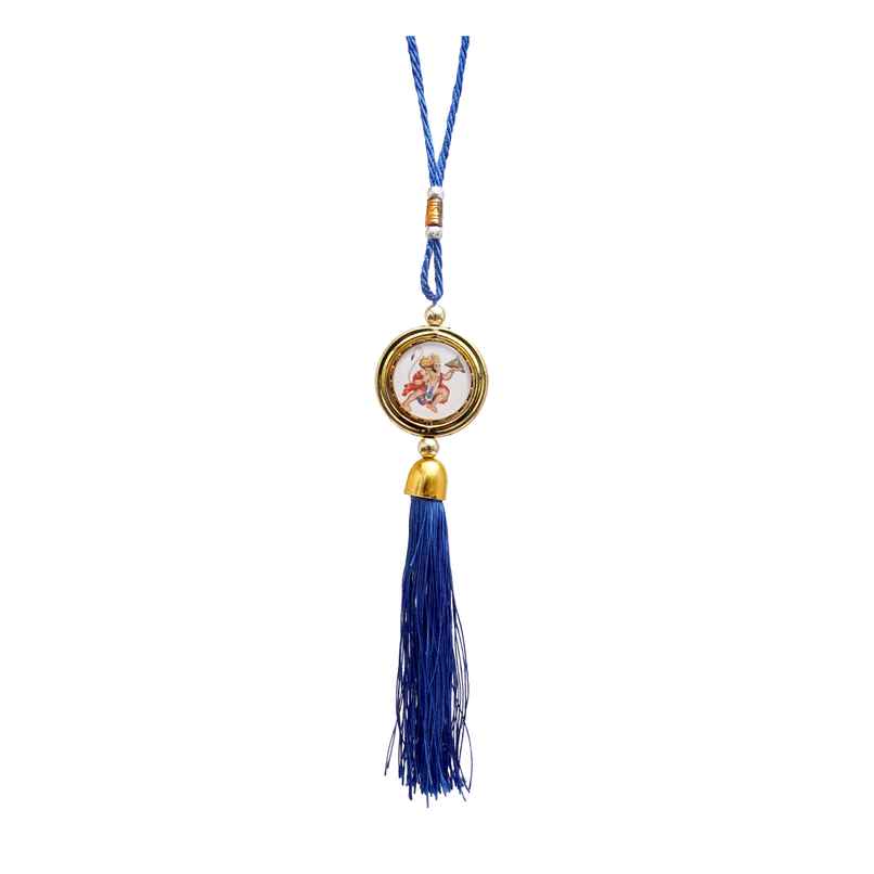 Divine Vibes Round Shape Rotational Dual Side Hanuman Ji Decorative Car Hanging