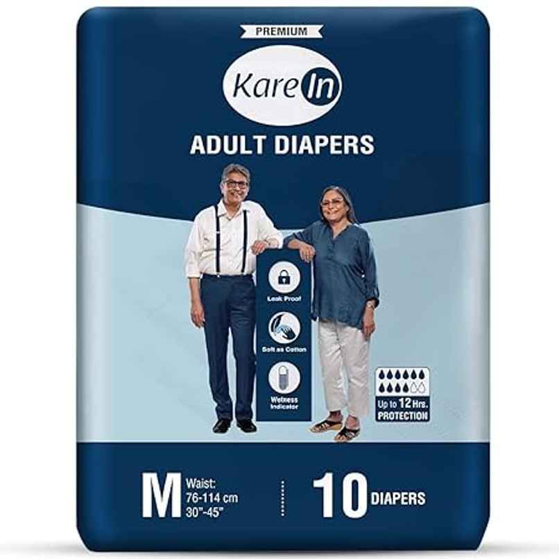 Kare In Premium Adult Diapers | Medium - Waist Size 76-114 cm