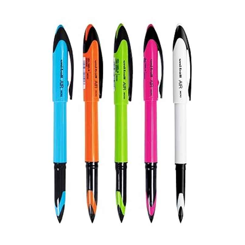 Uniball Air UBA 188 Elm 0.5 mm Roller Ball Pens, Multicolour Body, Blue Ink