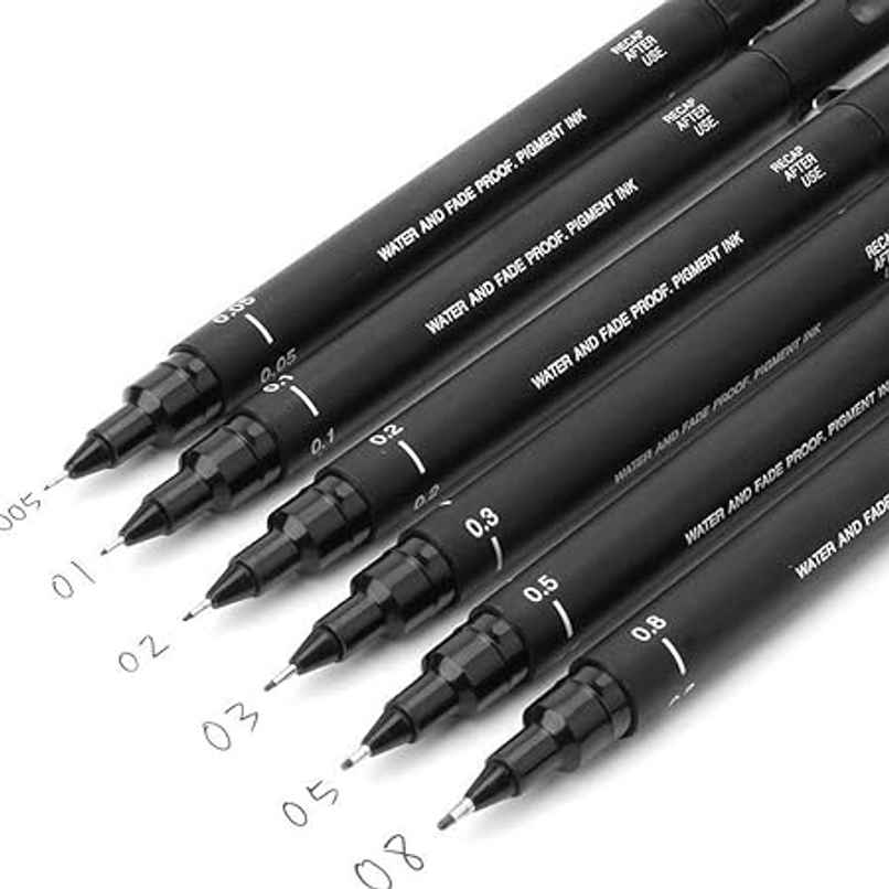 Uniball Pin 200 Liner Drawing Pens, 0.8 mm Tip