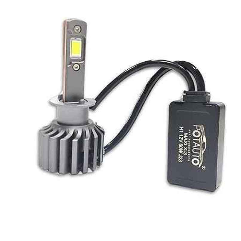 Potauto H4 Maxi-X3 Headlight Led 12V-120W | White |-Halogen-Golden Light | 3 In 1 Led Bulb For Car