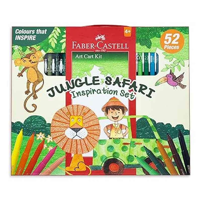 Faber-Castell 371147 Art Cart Kit | Jungle Safari Faber-Castell 371147 Art Cart Kit | Jungle Safari