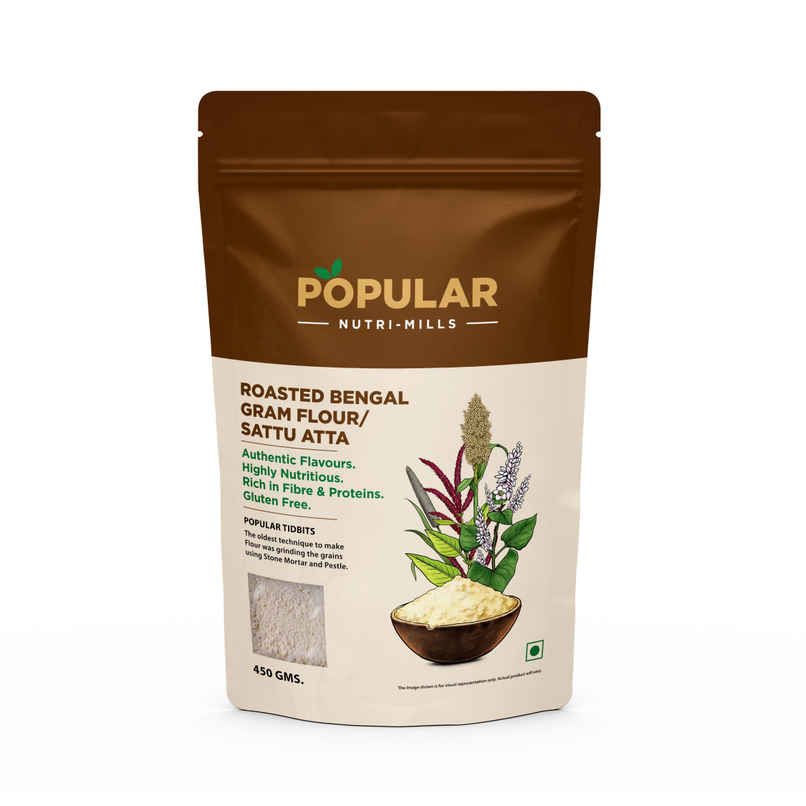 Popular Essentials Nutri Mills Roasted Bengal Gram Flour Sattu Atta