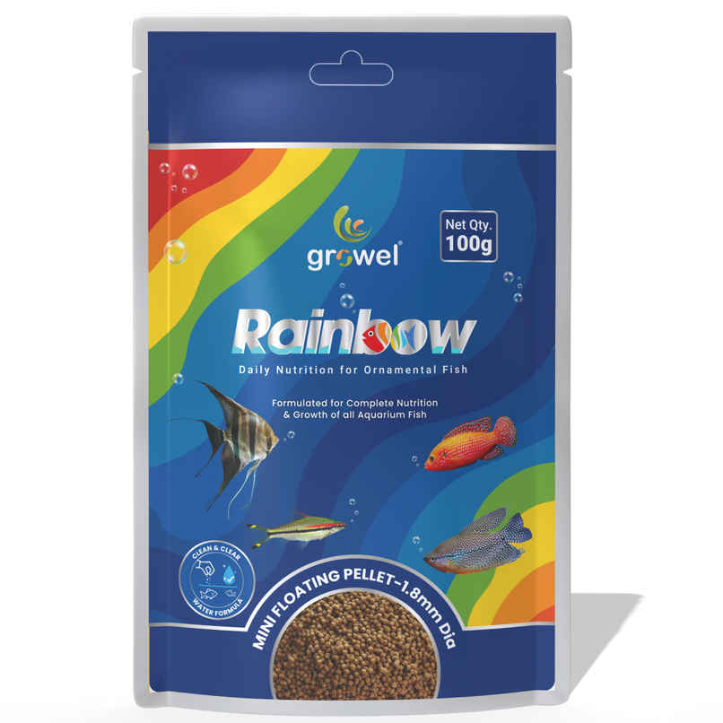 Growel Rainbow Mini Floating Pellets | Highly Digestible & Nutritious Fish Food