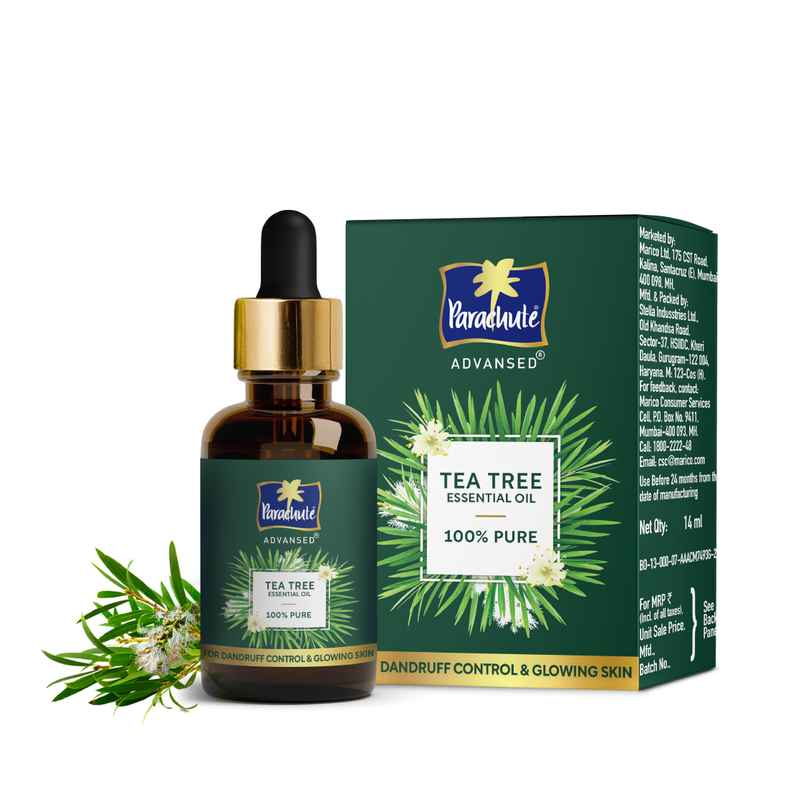 Parachute Advansed Tea Tree Essential Oil | 100% Pure| For Dandruff Control & Glowing Skin