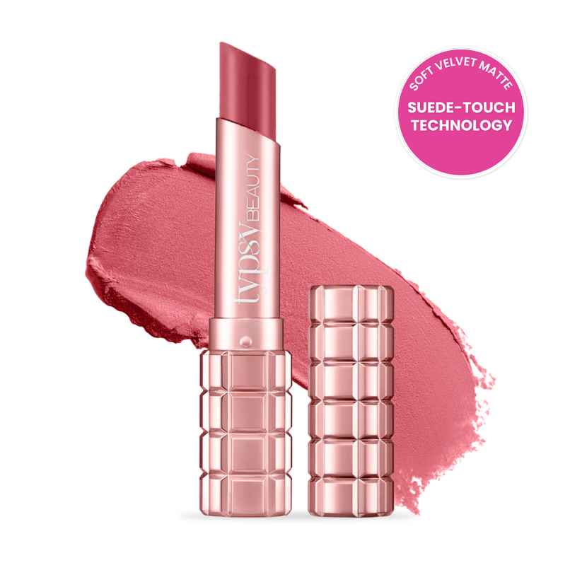 Typsy Beauty Cocoa Peptide Velvet Matte Lipstick Pink Praline Medium | Lightweight, Hydrating