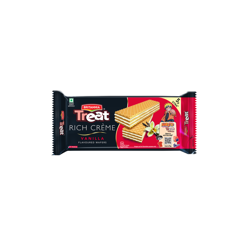 Britannia Treat Creme Vanilla Flavoured Wafer Biscuit Britannia Treat Creme Vanilla Flavoured Wafer Biscuit