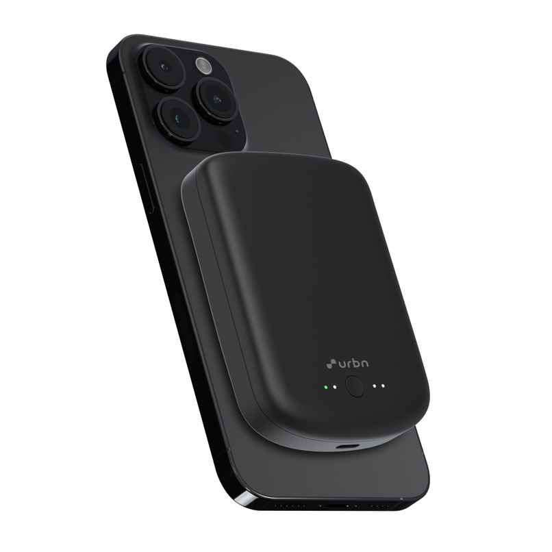 URBN 10000 mAh Magsafe Power Bank | 15W Fast Wireless Charging | Type C Input/Output (Black)