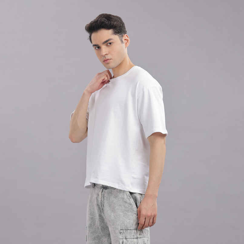 Springman Men 100% Cotton French Terry Oversized T-shirt | White - S Springman Men 100% Cotton French Terry Oversized T-shirt | White - S