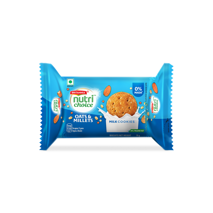 Britannia Nutrichoice Almond And Oats Milk Biscuits | Maida-Free And Trans Fat-Free Britannia Nutrichoice Almond And Oats Milk Biscuits | Maida-Free And Trans Fat-Free