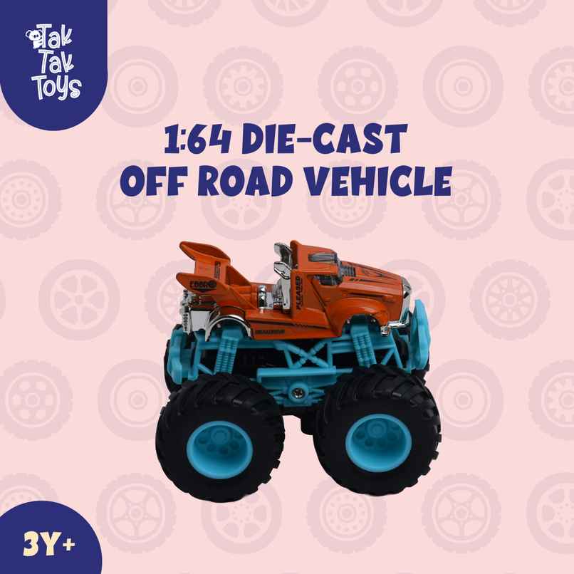 Tak Tak Toys 1:64 Die Cast Turbo Pull Pack Truck Toy Monster Car with Metal Body for Kids Action 07