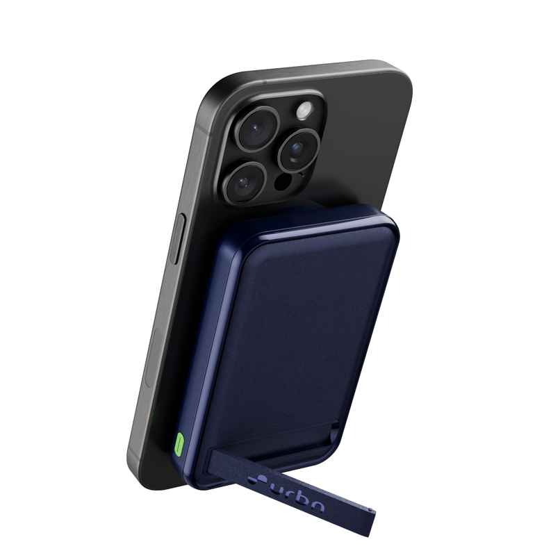 URBN Mag Safe Wireless Power Bank 10000mAh with Stand, 22.5W Fast Charge | iPhone & Qi Devices Blue