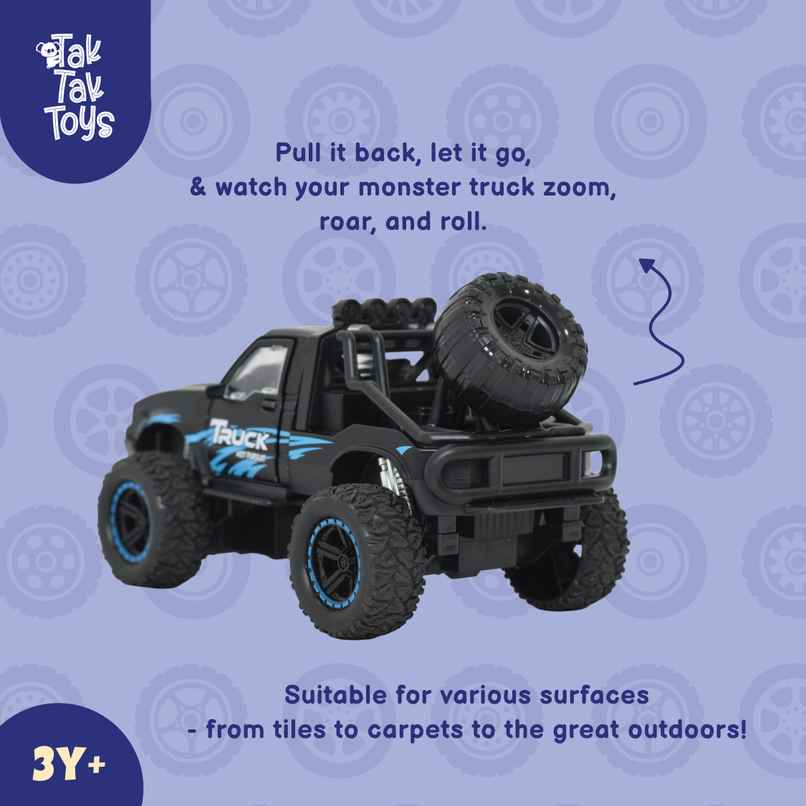 Tak Tak Toys 1:24 Die Cast Off Road Monster Car with Metal Body Openable Doors Black