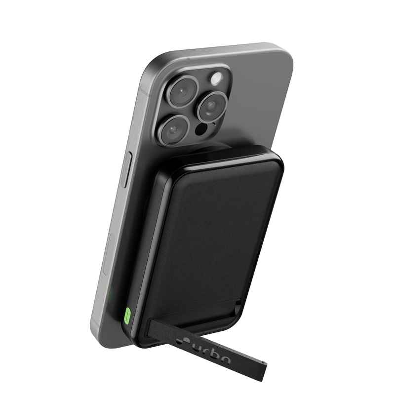 URBN Mag Safe Wireless Power Bank 10000mAh with Stand, 22.5W Fast Charge | iPhone& Qi Devices Black