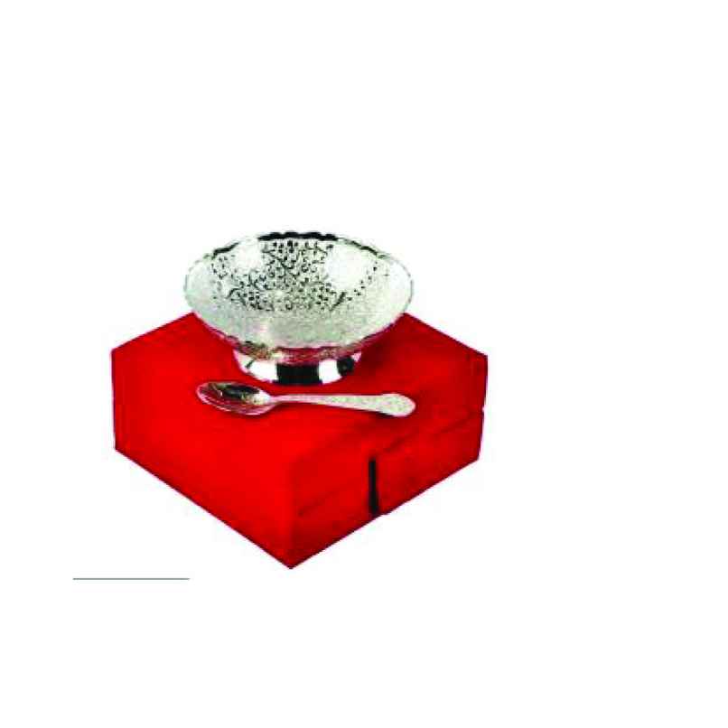 Devnidhii Bowl Silver Plated With Spoon Single