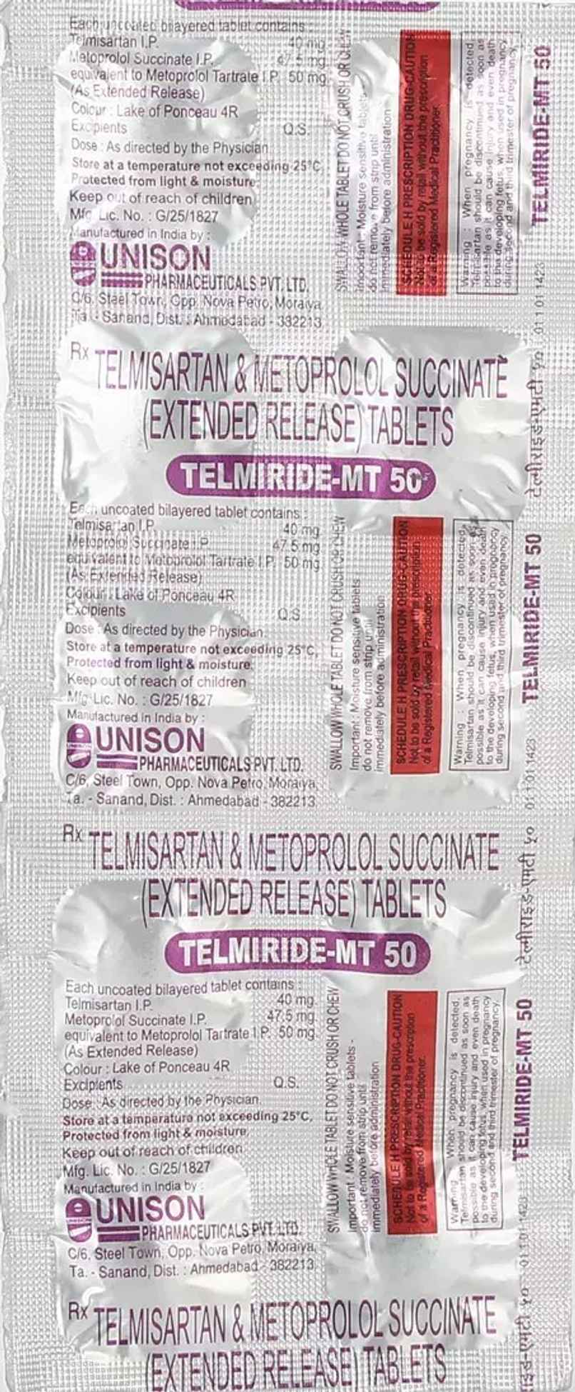 Telmiride-MT 50 Tablet ER Telmiride-MT 50 Tablet ER