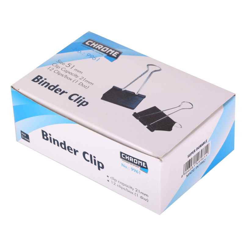 Chrome 51Mm Black Binder Clip