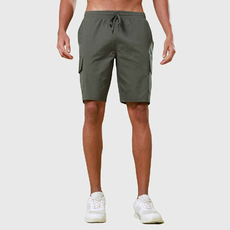 Technosport Men Poly Solid Slim Fit Sports Shorts with TS FLEXI | Beetle | M