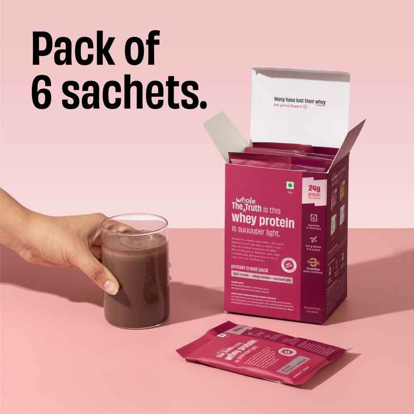 The Whole Truth Light Cocoa Whey 24G Protein Pack of 6 The Whole Truth Light Cocoa Whey 24G Protein Pack of 6