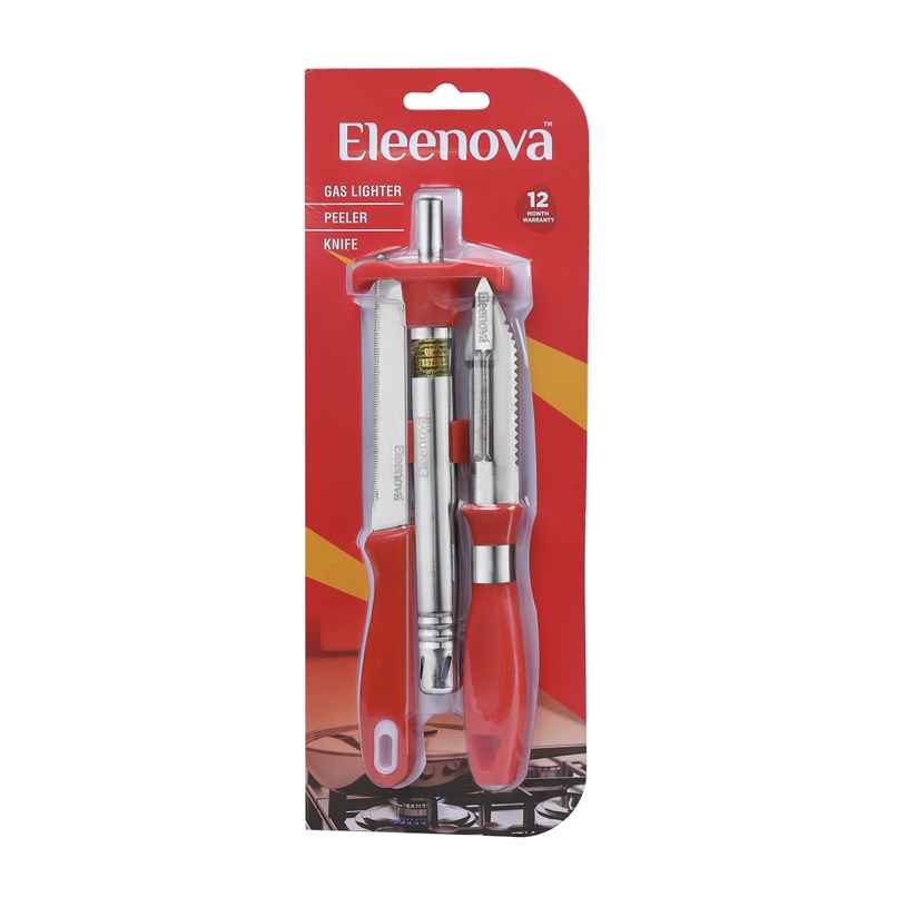 Eleenova Gas Stove Lighter, Kitchen Knife and Peeler Set | Combo Pack