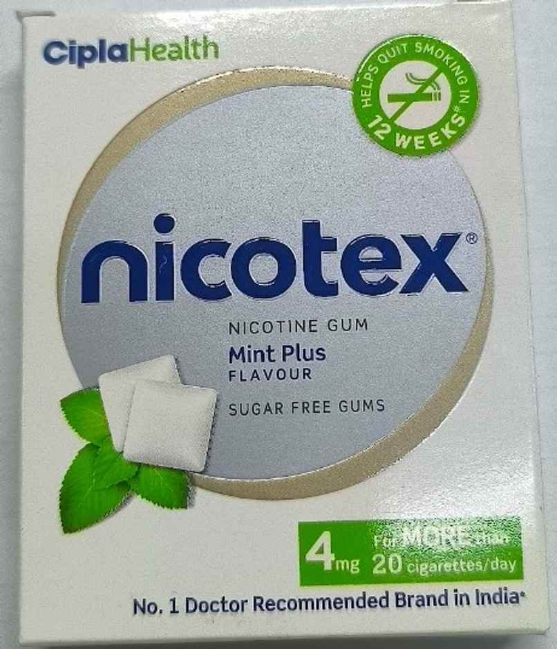 Nicotex 4mg Mint Plus Flavour Sugar Free Chewing Gum