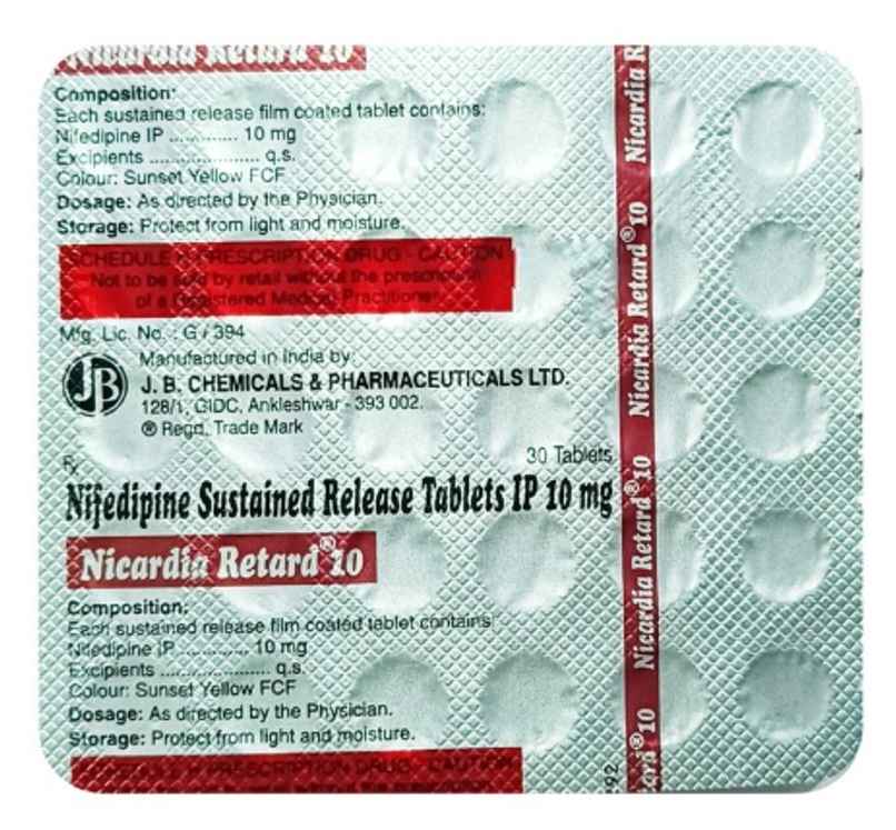 Nicardia Retard 10 Tablet SR