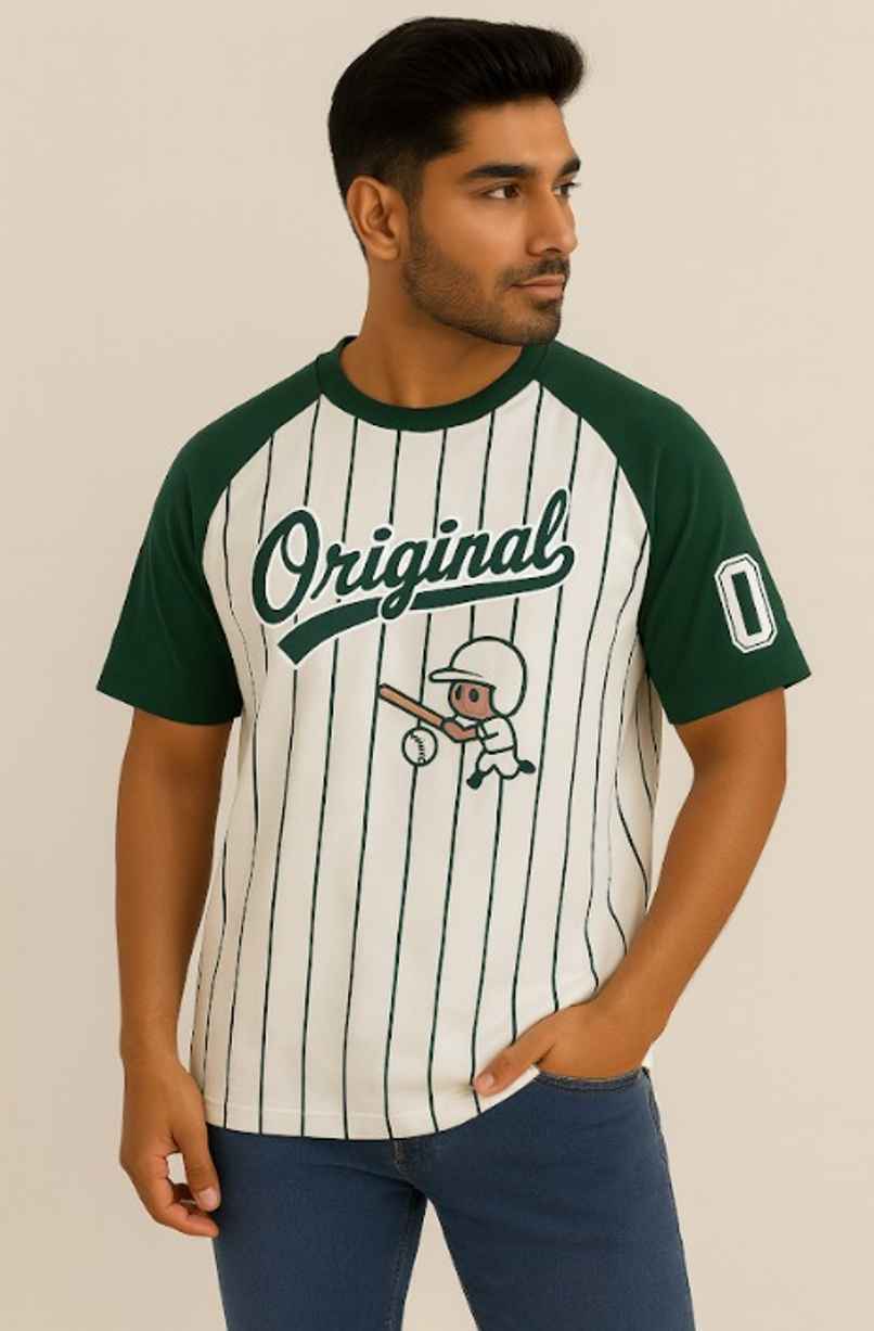 Gcyx Men's Pure Cotton Soul Raglan OST Over Size T Shirt | Green - M Gcyx Men's Pure Cotton Soul Raglan OST Over Size T Shirt | Green - M
